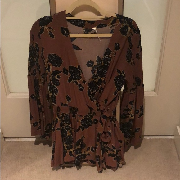 Free People Tops - Free People Dark Mauve Wrap Tunic